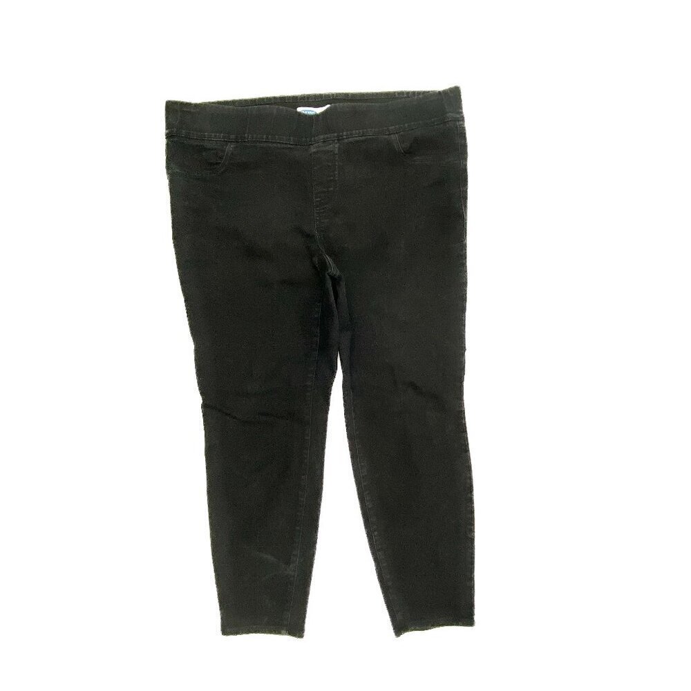 Old Navy Super Skinny Mid Rise Pull On Women's size 24‎ Black Denim jeans